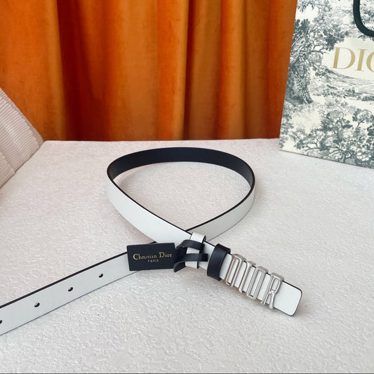 DIOR 25S BELT 20 MM IN WHITE CALFSKIN 562037 - 30