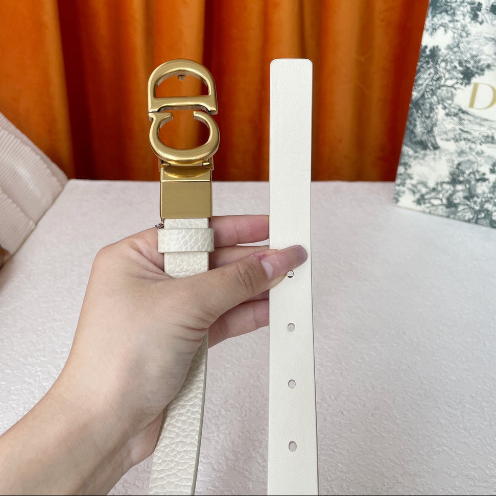 DIOR 25S BELT 20 MM IN CREAM WHITE CALFSKIN 563225 - 30