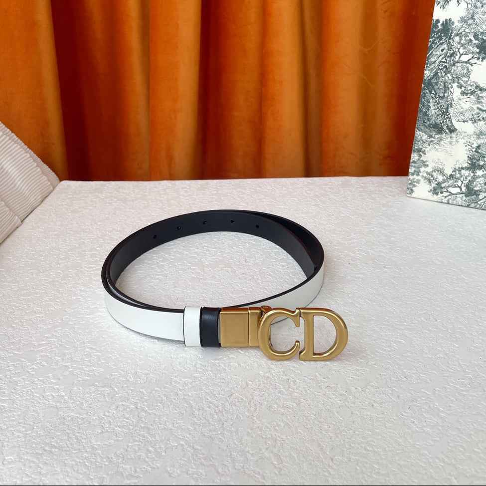 DIOR 25S BELT 20 MM IN WHITE CALFSKIN 563227 - 30