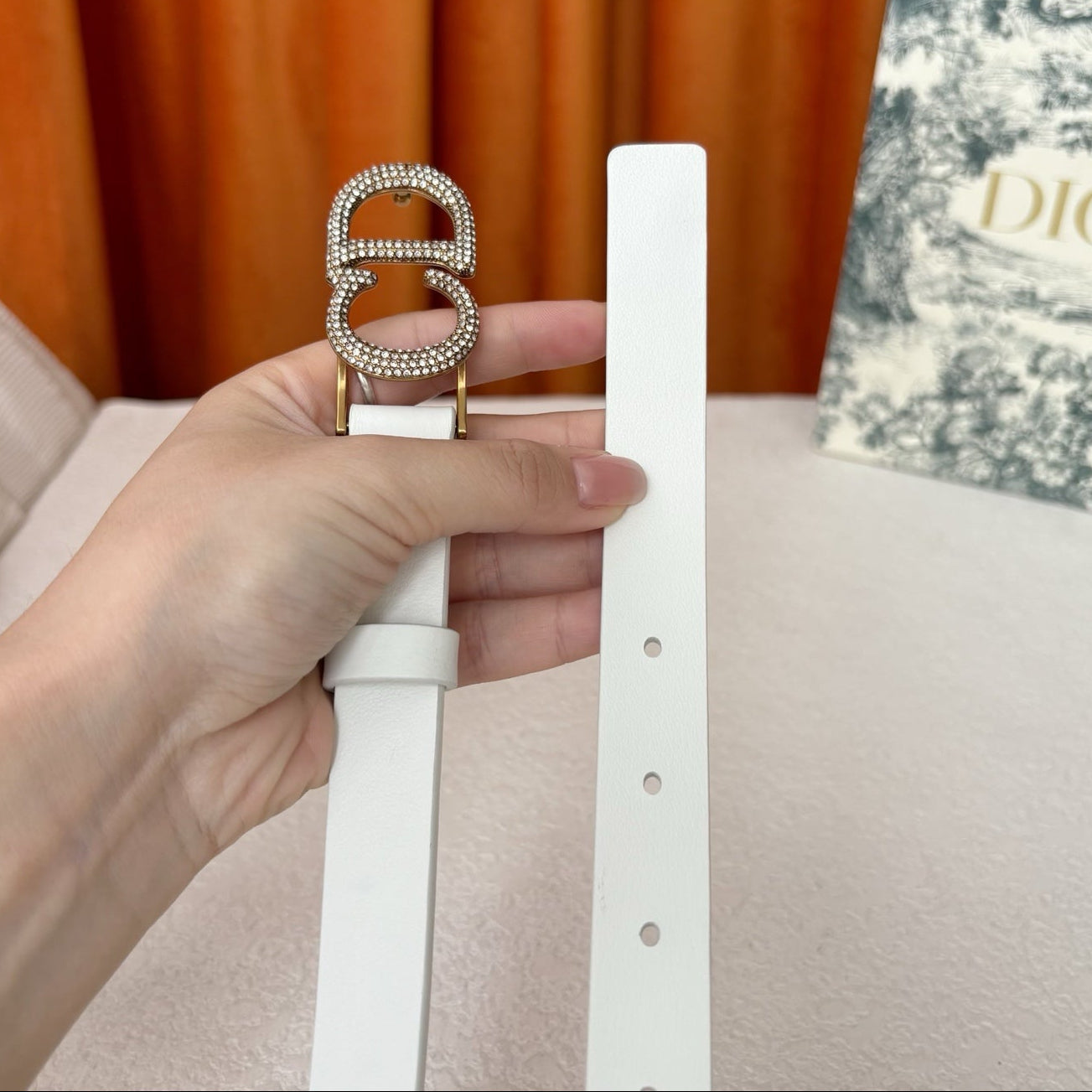 DIOR 25S BELT 20 MM IN WHITE CALFSKIN 595246 - 30