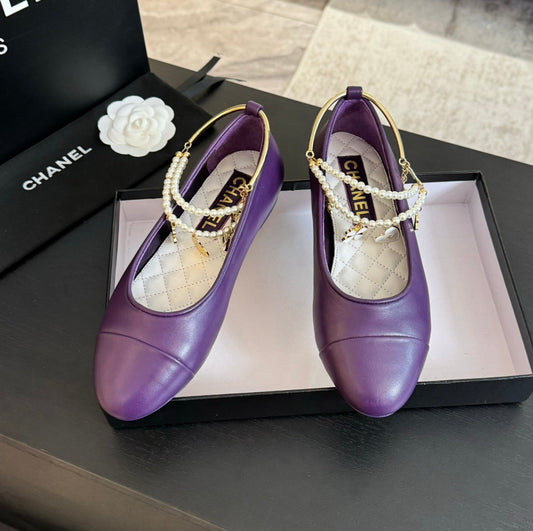 Double Strap Chunky Heel Mary Jane Shoes Violet Purple - 35