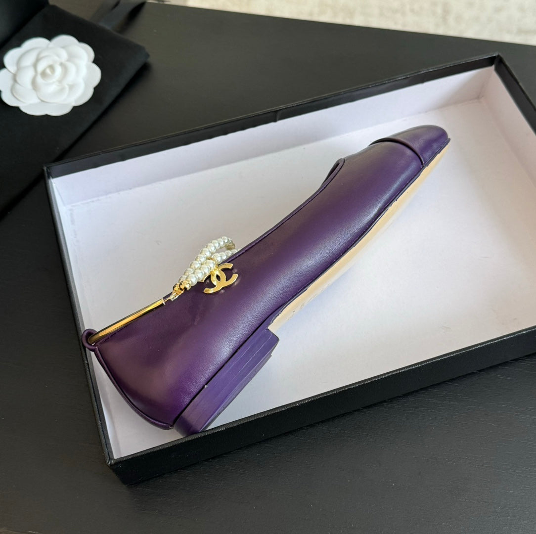 Double Strap Chunky Heel Mary Jane Shoes Violet Purple - 35