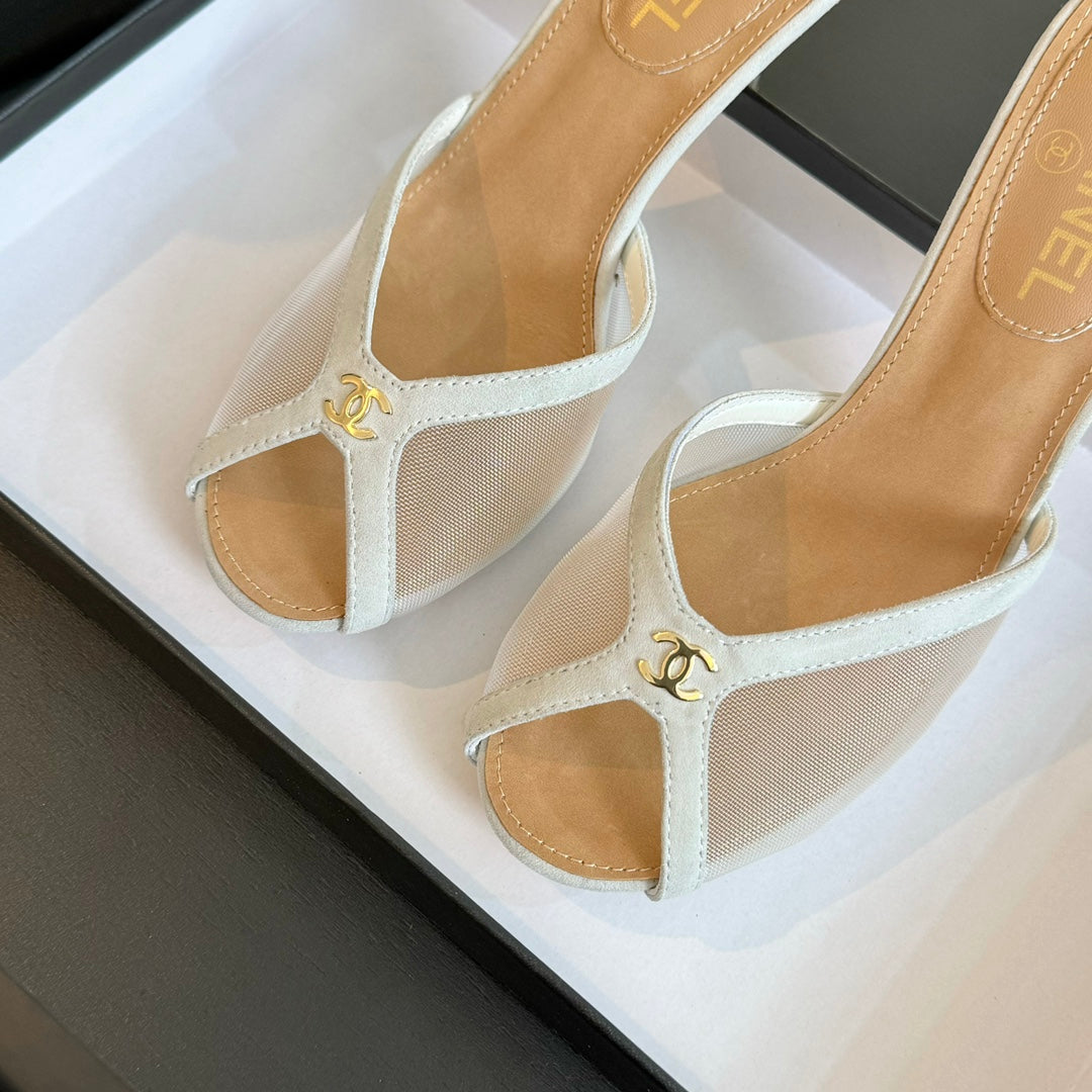 Double C High Heel White Lambskin - 35