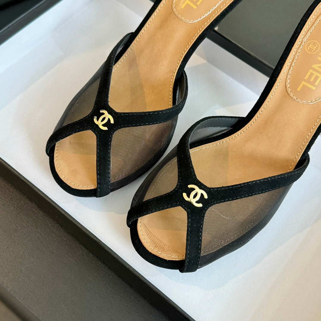 Double C High Heel Black Lambskin - 35