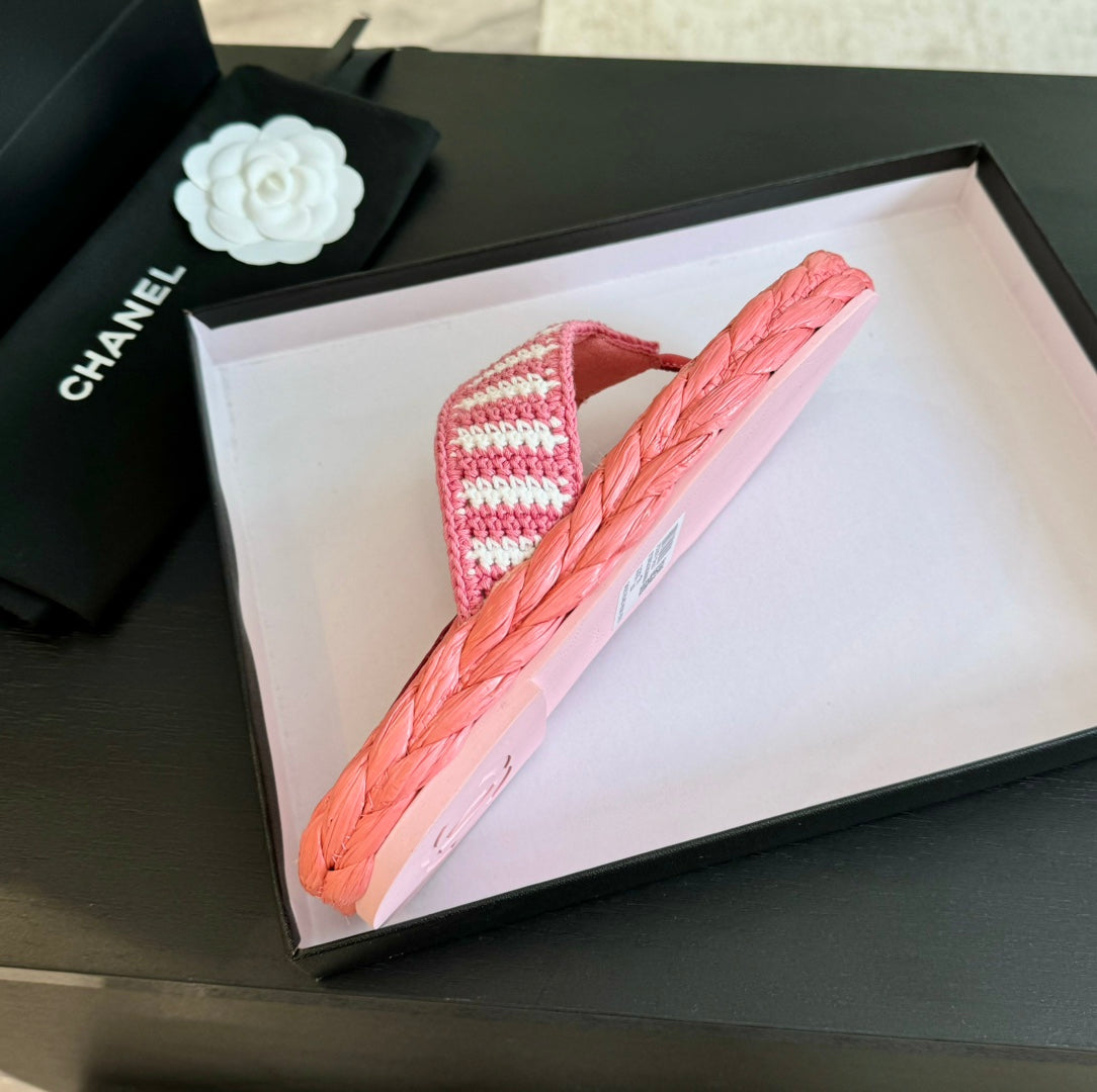 Double C Hottest Knit Flip-Flops Light Pink - 35