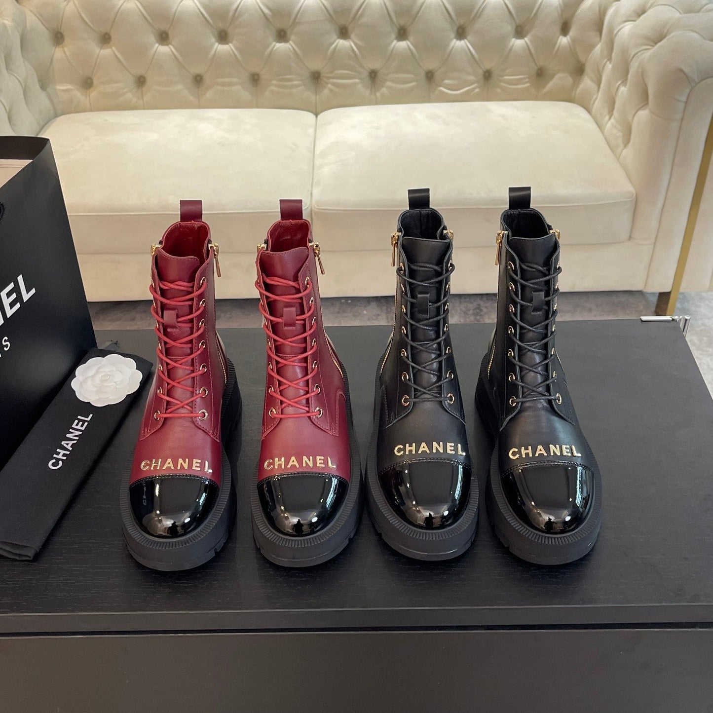ANKLE BOOTS IN BLACK LAMBSKIN - 35