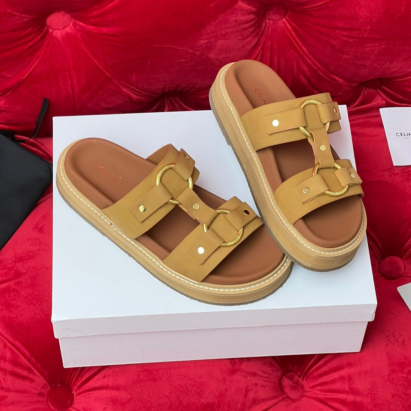 Sandal Flat Bronze Brown Canvas - 35