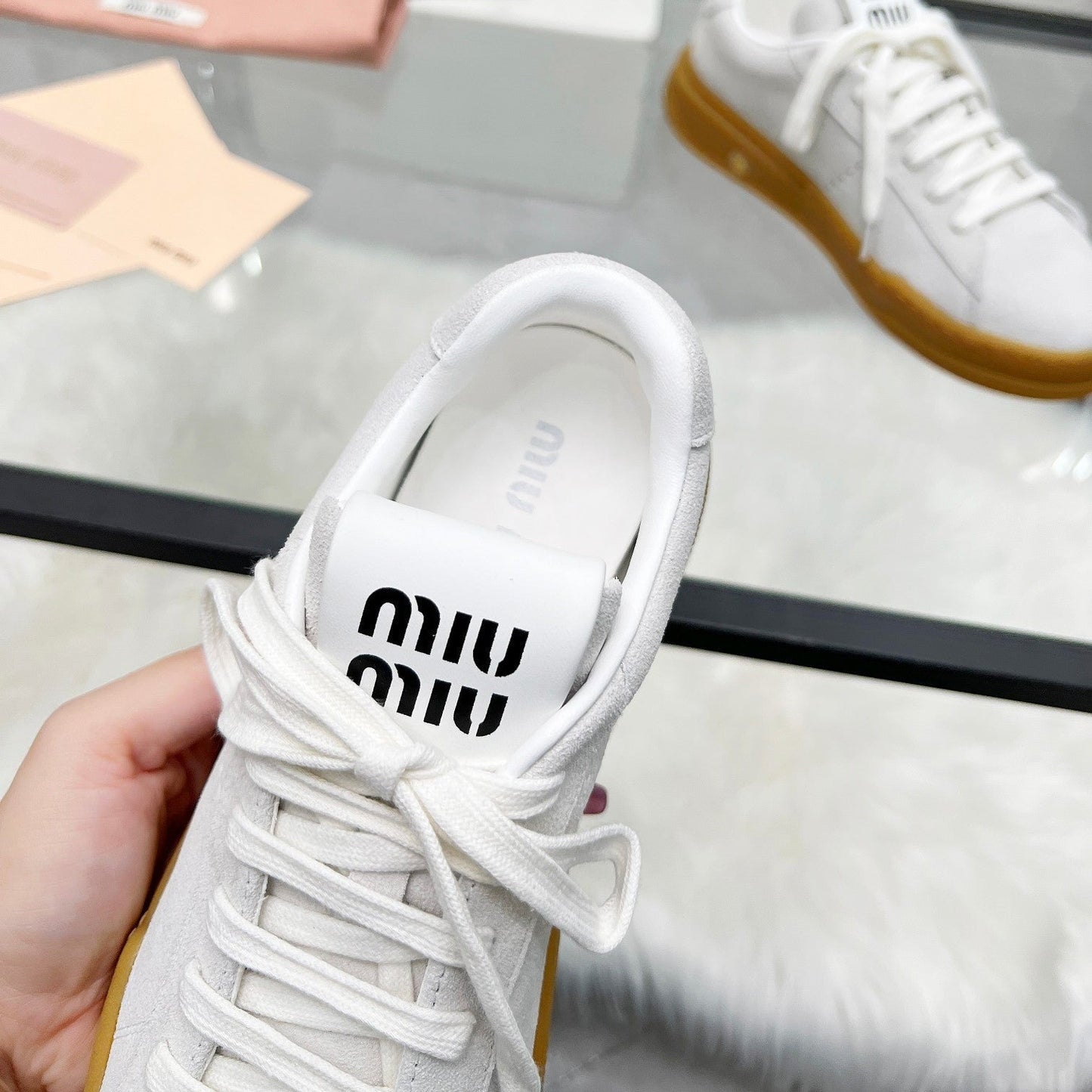 ECRU SNEAKERS IN LIGHT GREY SUEDE - 35