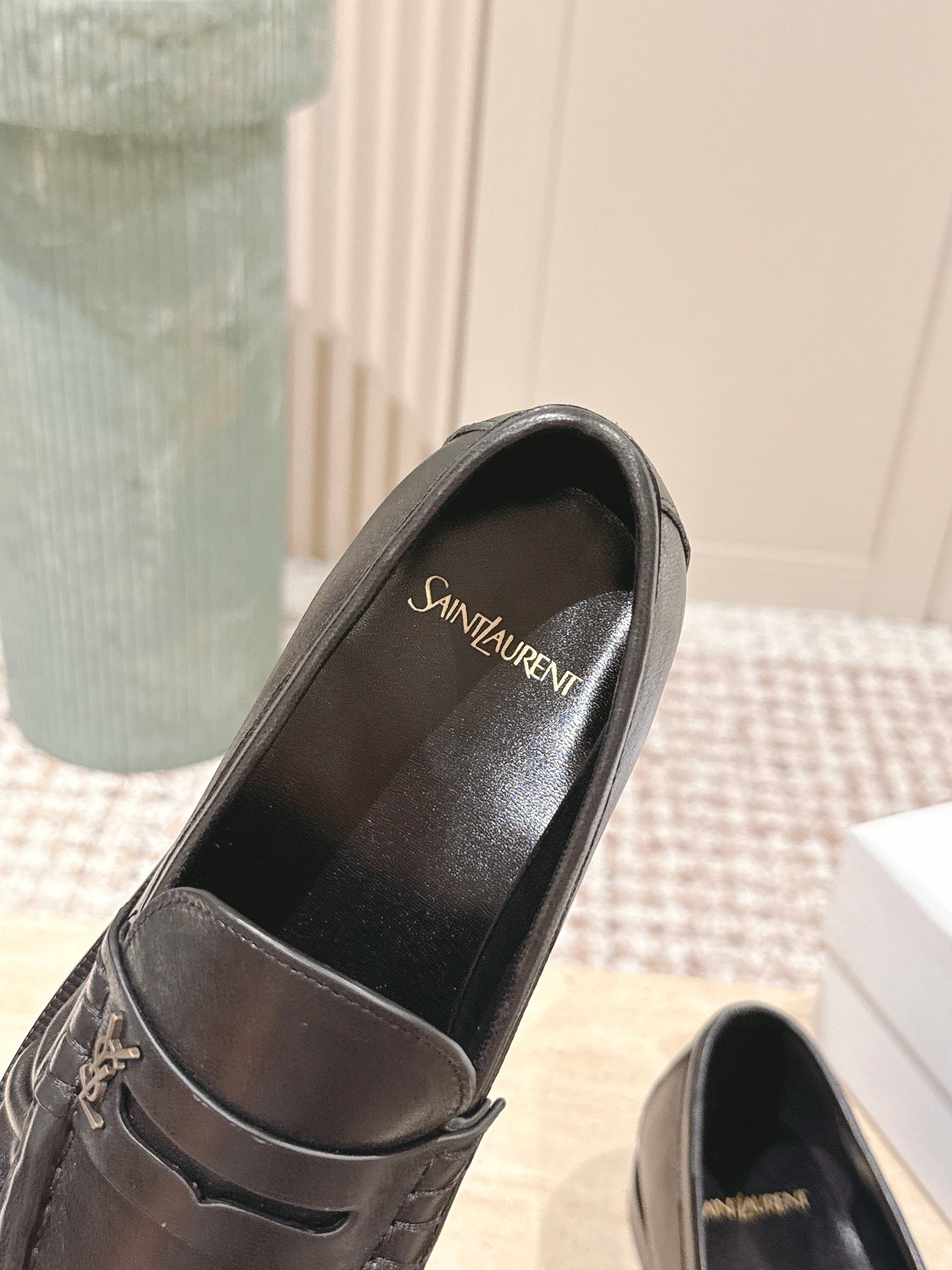 SL MOCCASINS LOAFER IN BLACK CALFSKIN - 35