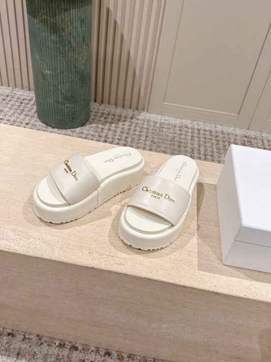 БОСОНІЖКИ DIOR 26S НА ПЛАТФОРМІ, 60 ММ, БІЛА ТЕЛЯЧА ШКІРА
