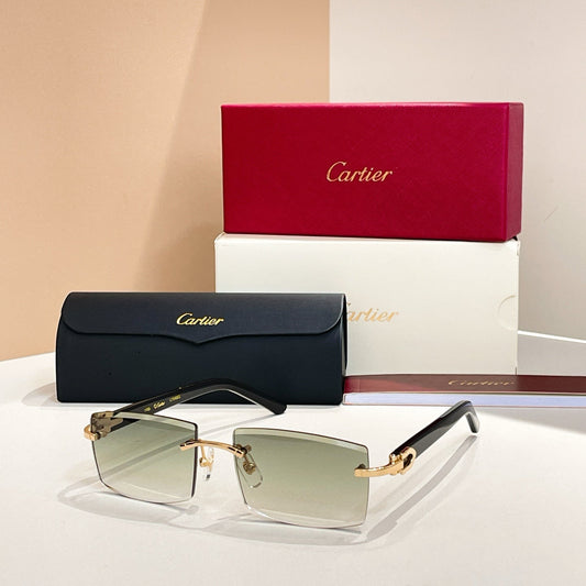 C DE RIMLESS RECTANGULAR FRAME SUNGLASSES 571828 IN METAL - Brown