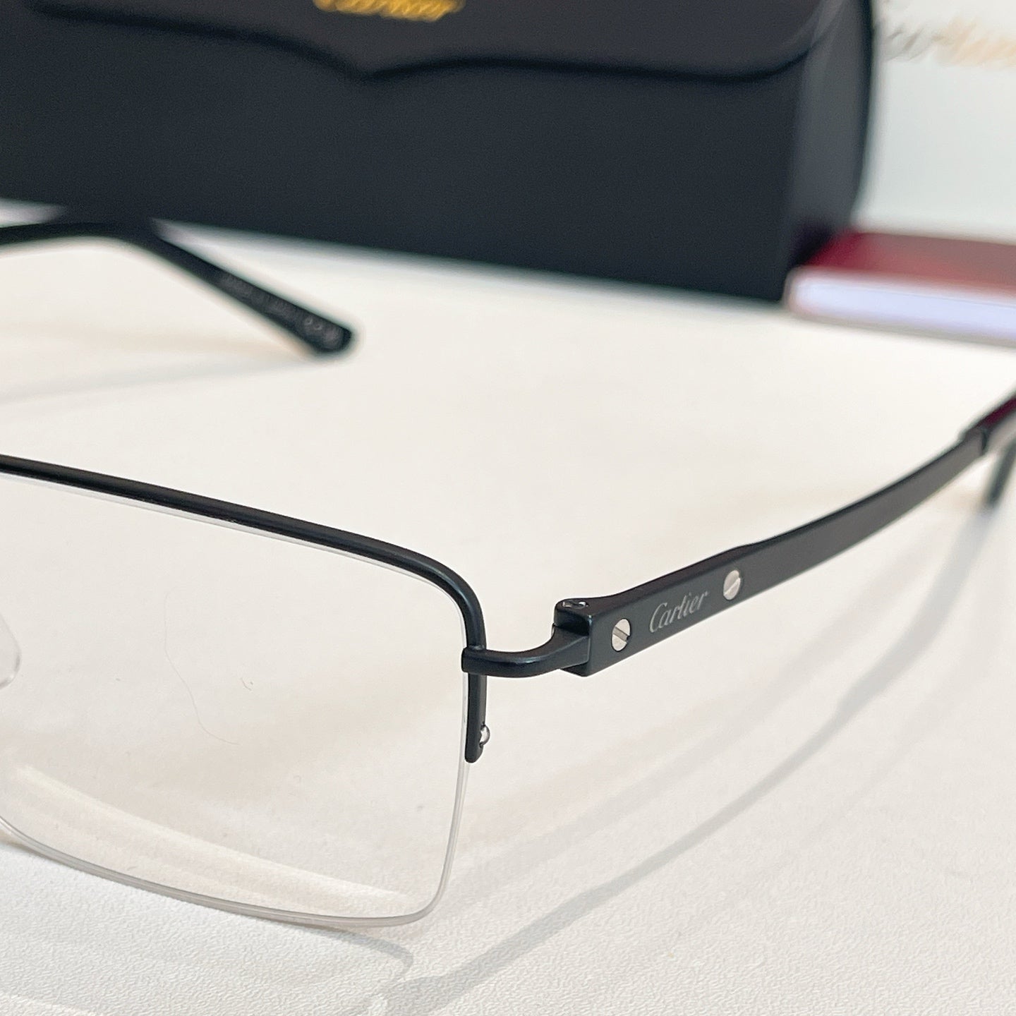 SANTOSSEMI RIMLESS RECTANGULAR FRAME SUNGLASSES CT0554O IN METAL - Black