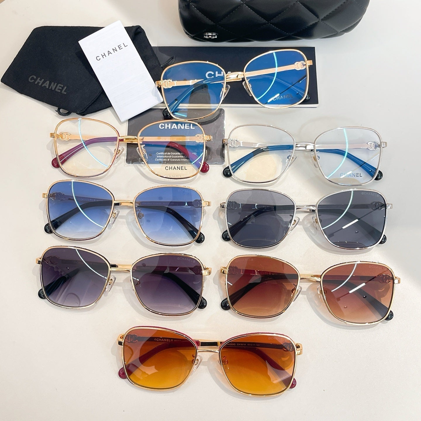 SQUARE SUNGLASSES CH4289Q IN METAL - Gold/Orange