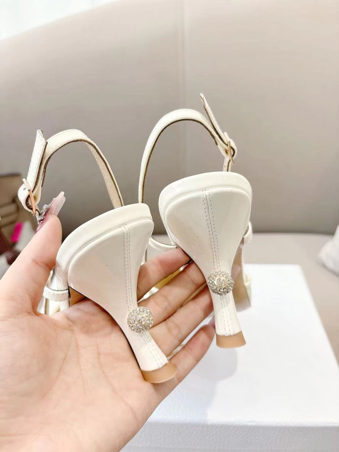 MY DD SLINGBACK PUMP 85MM IN WHITE CALFSKIN - 35