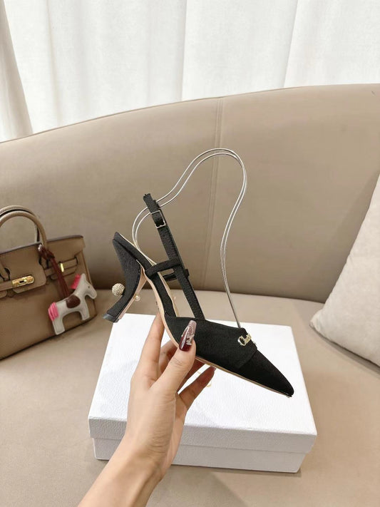 MY DD SLINGBACK PUMP 85MM IN BLACK DENIM - 35