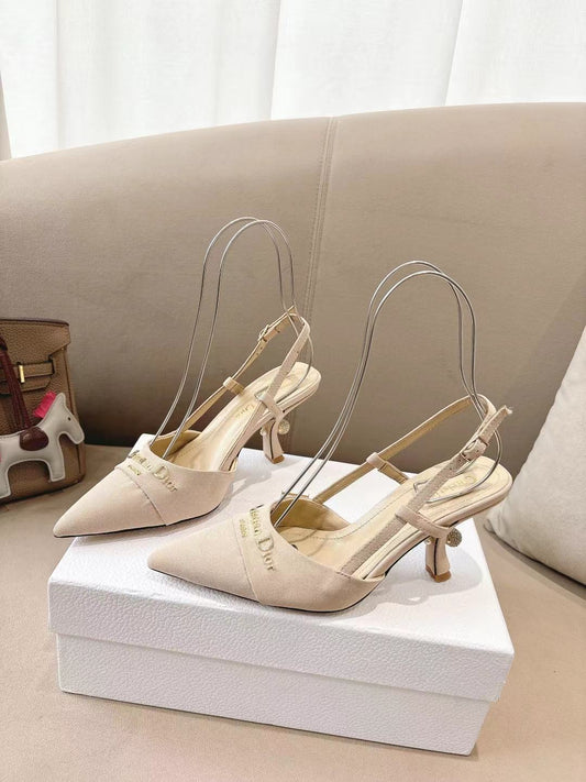 MY DD SLINGBACK PUMP 85MM IN BEIGE DENIM - 35