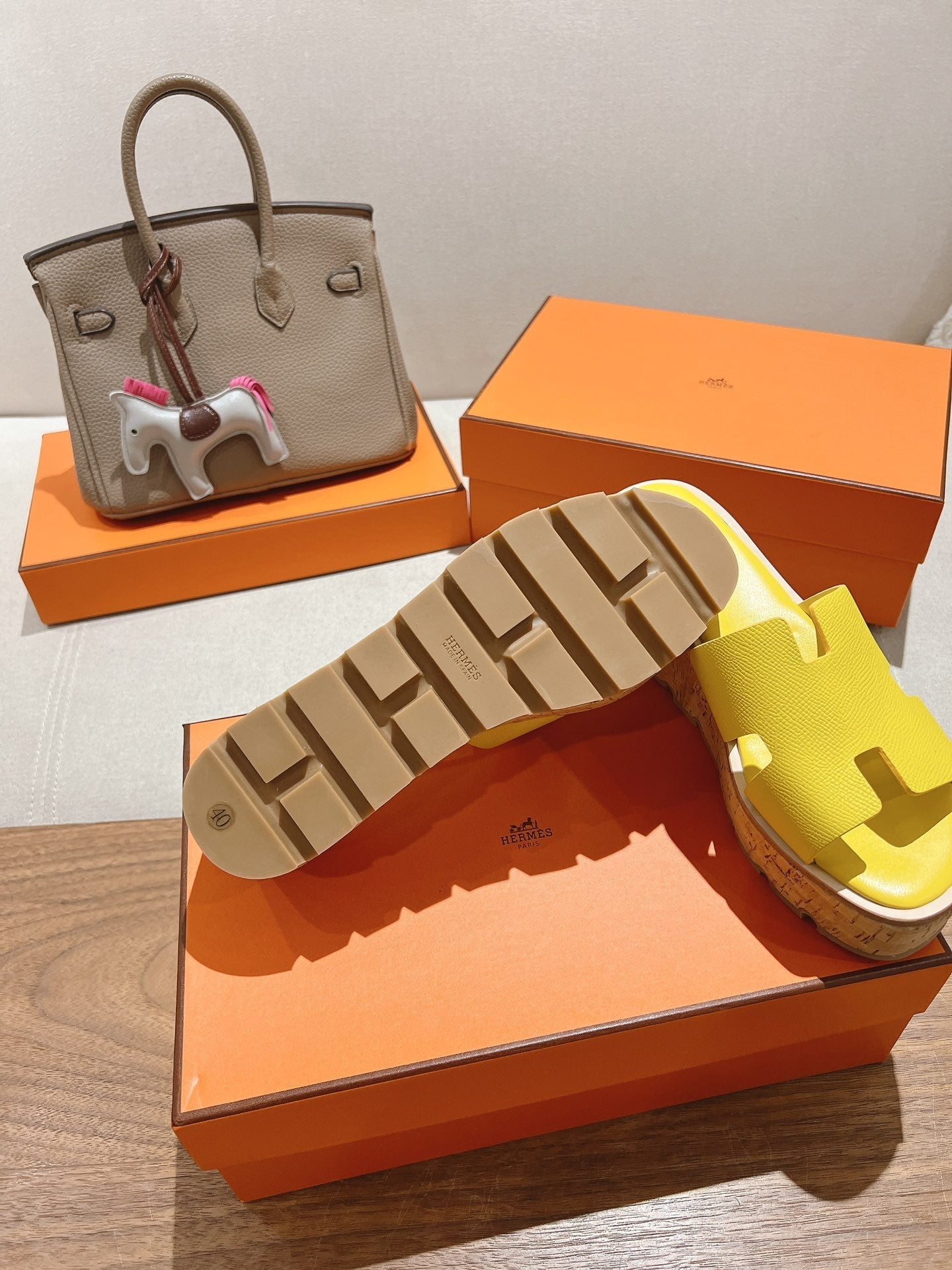 HM 25S HIGH WEDGE SANDALS IN YELLOW LAMBSKIN STYLE 26 - 35