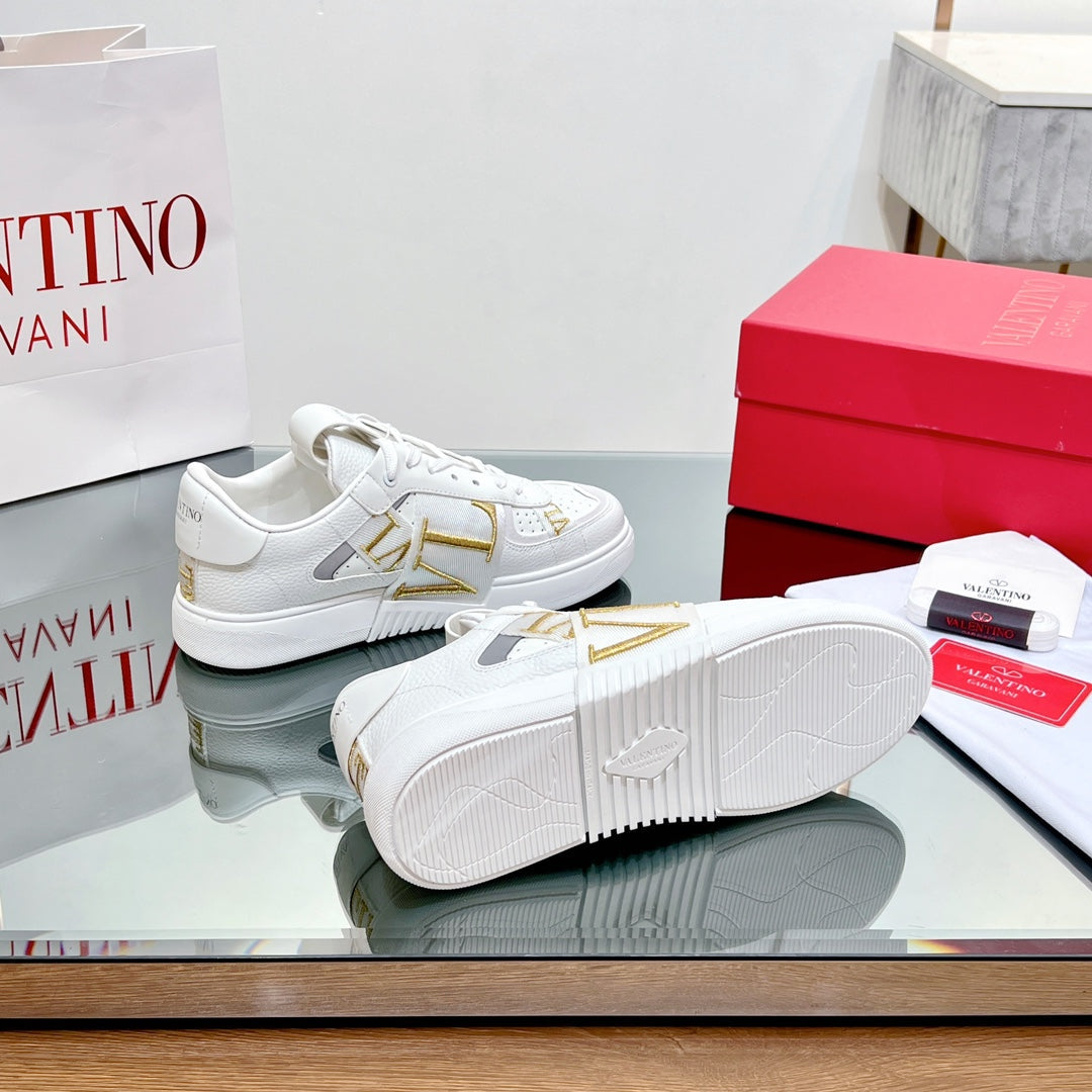 VALENTINO 25S GARAVANI VL7N SNEAKERS IN WHITE MIX YELLOW LAMBSKIN - 35