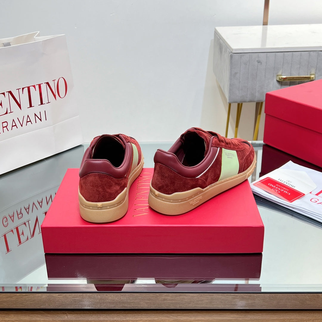 VALENTINO 25S UPVILLAGE SNEAKERS IN RED SUEDE - 35