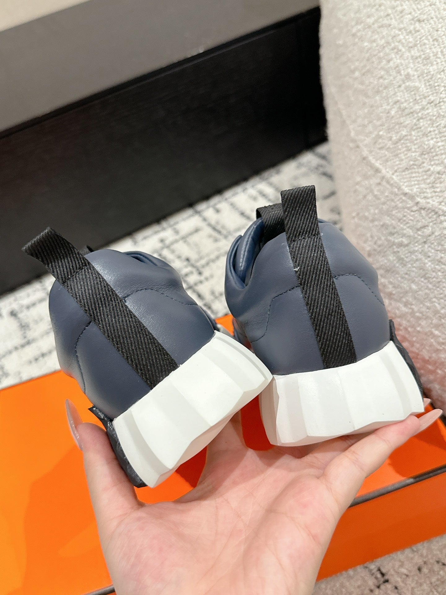 BOUNCING SNEAKER IN SPACE BLUE CALFSKIN - 35