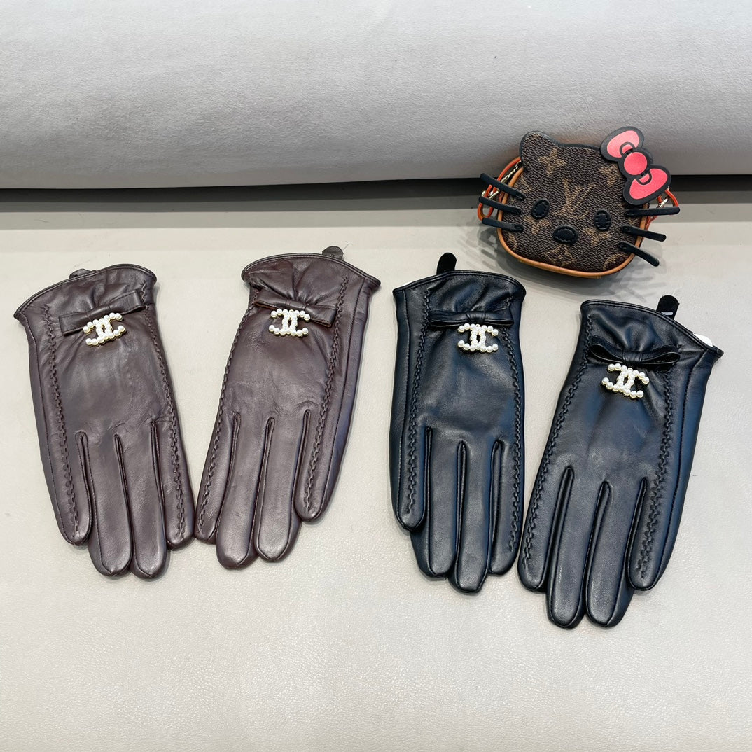 GLOVES IN BRUNETTE BROWN LAMBSKIN 415821 - M