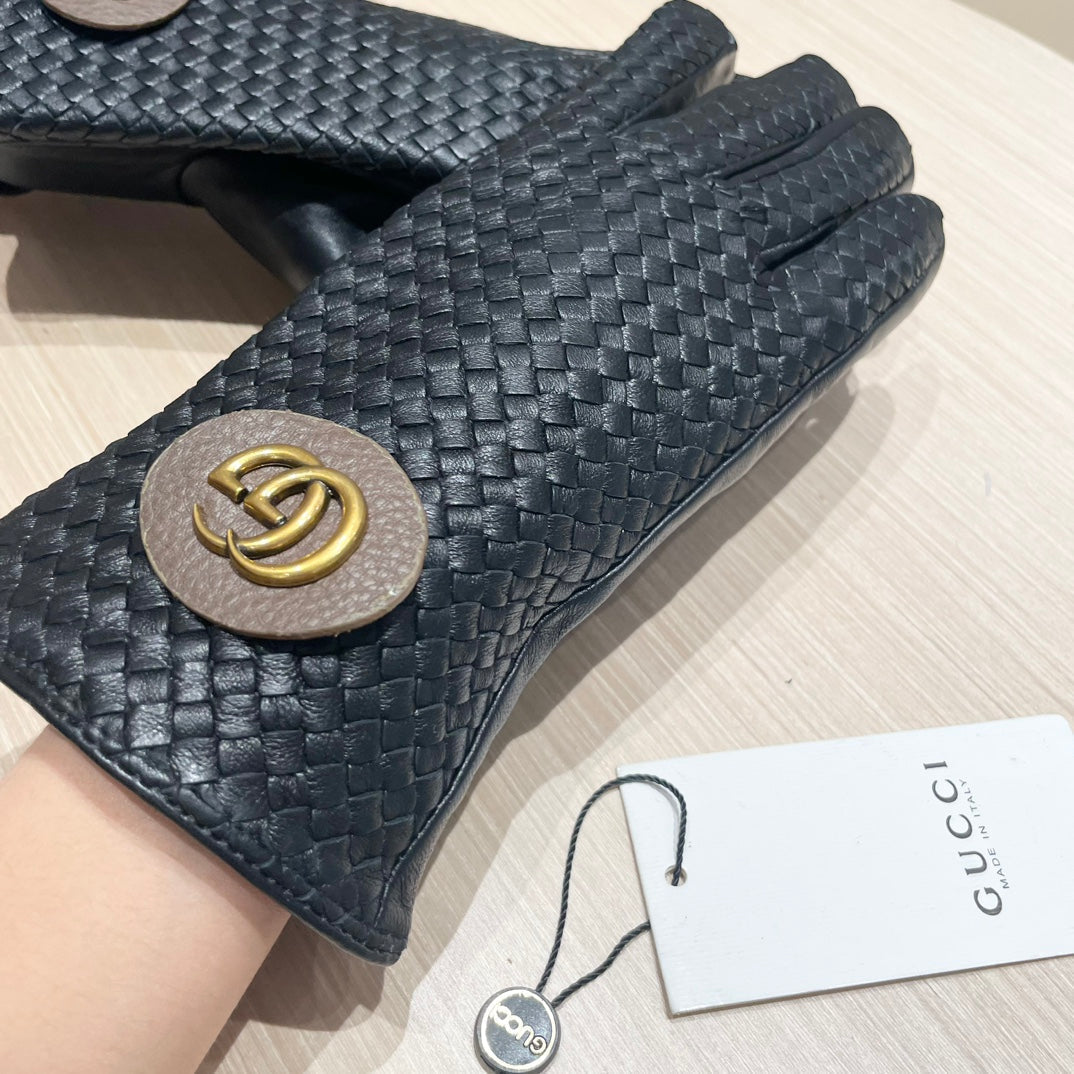 COUPLE GLOVES IN BLACK LAMBSKIN 439093 - M
