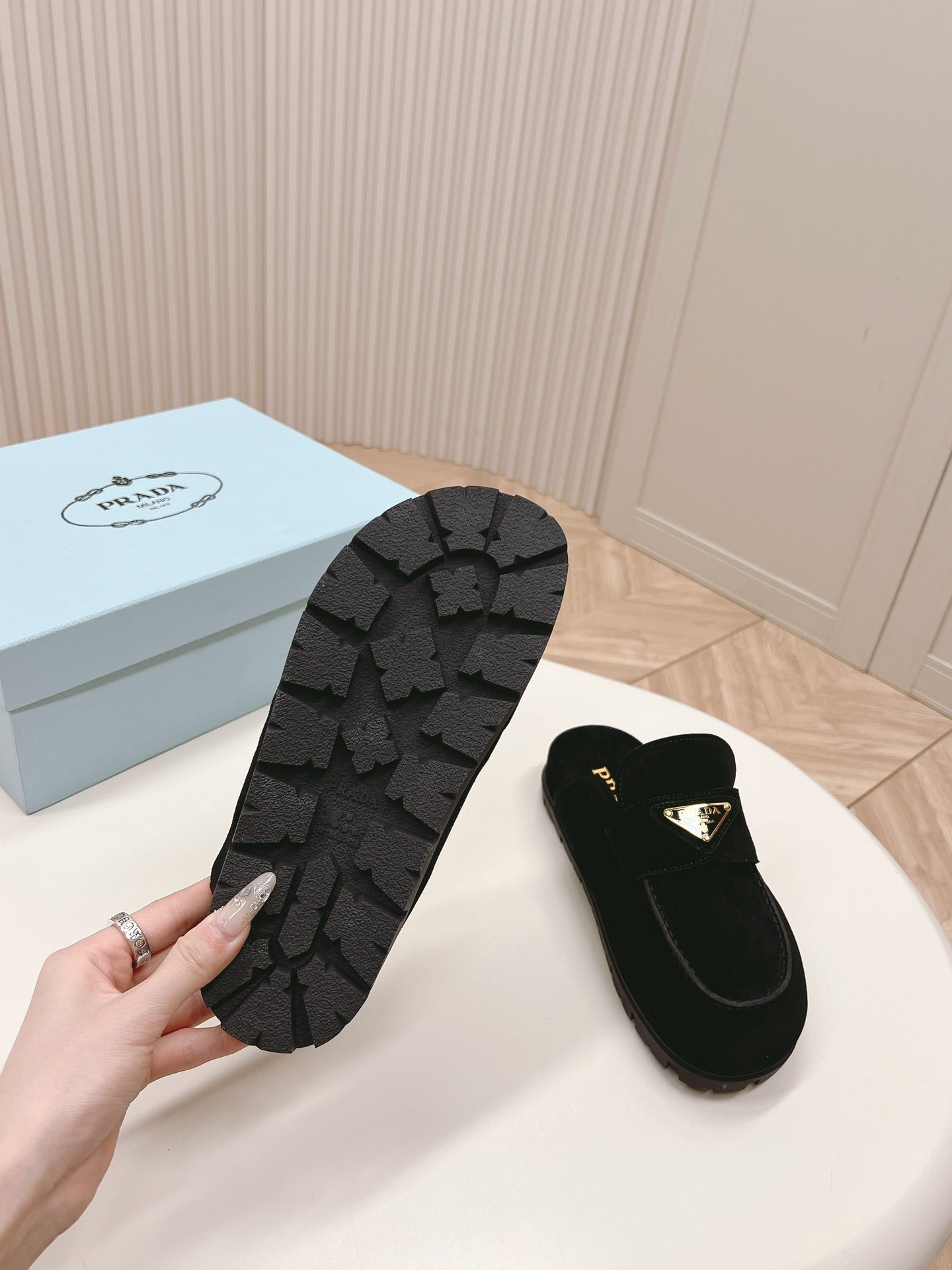 PRA SABOTS MULES BLACK SUEDE - 35