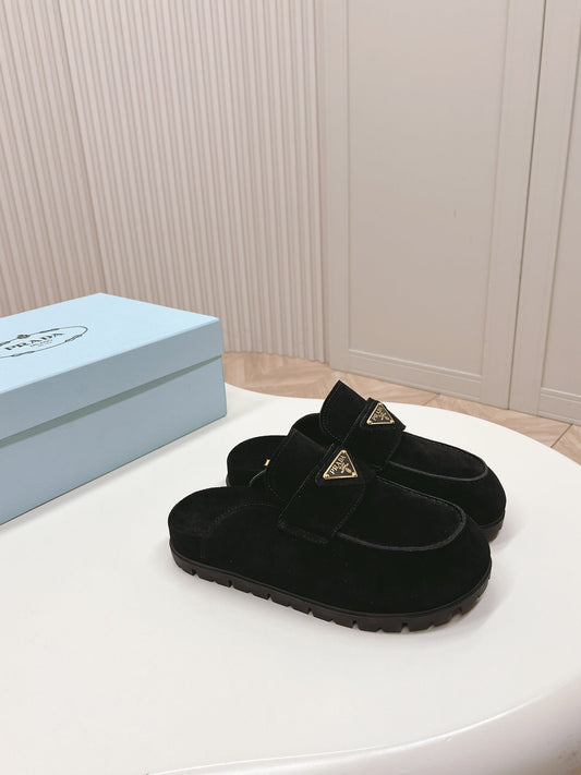 PRA SABOTS MULES BLACK SUEDE - 35