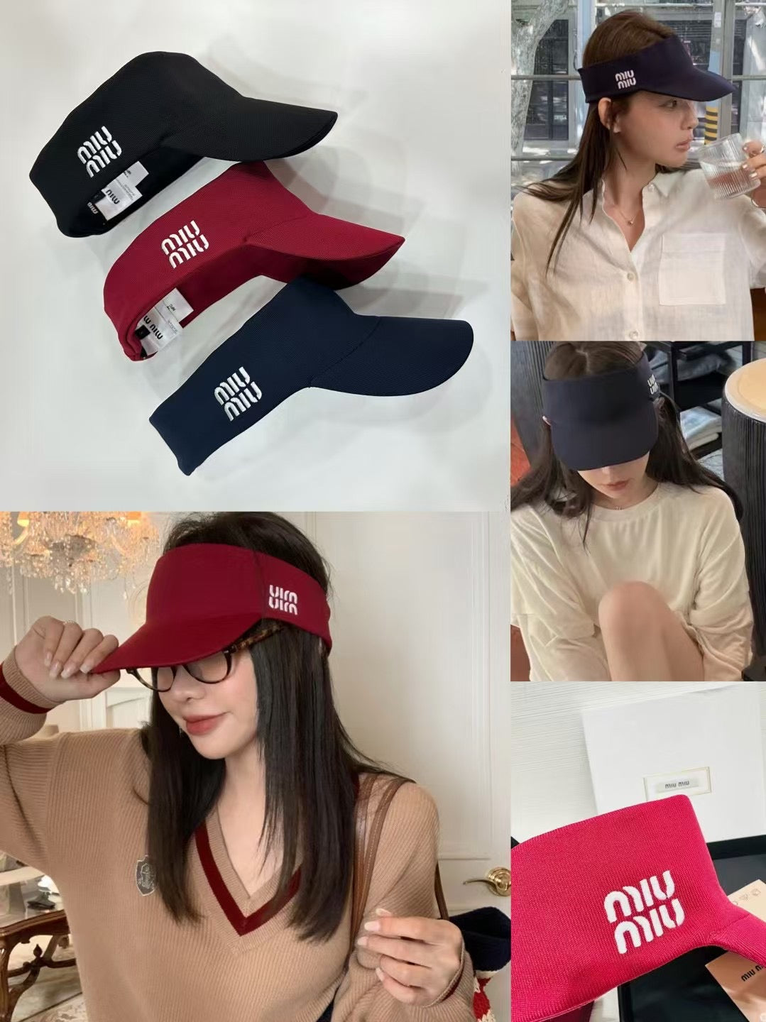 MM VISOR CAP FABRIC LOGO EMBROIDERY - Black