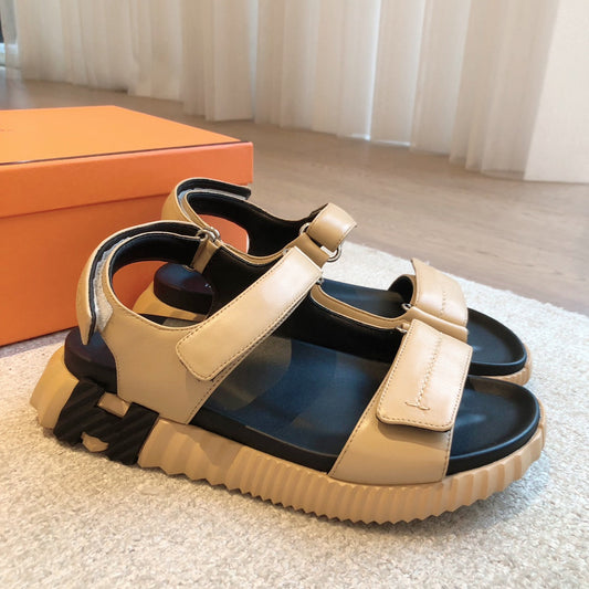 САНДАЛІ DAD З ТЕЛЯЧОЇ ШКІРИ ТА ГУМИ КОЛЬОРУ TUSCAN BEIGE - 35