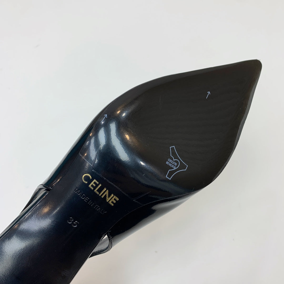 ALMA TRIOMPHE SLINGBACK IN BLACK PATENT CALFSKIN - 35