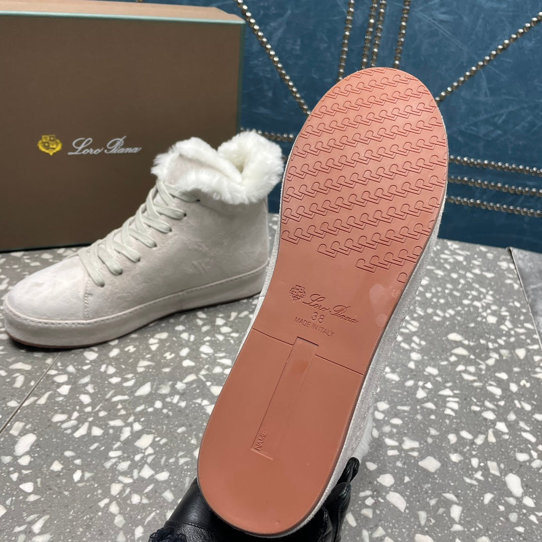 LP WINTER NUAGES HIGH SNEAKERS WHITE LAMBSKIN - 35