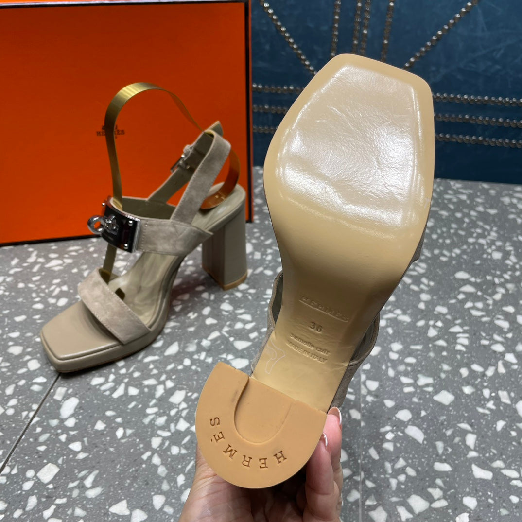 ILONA SANDAL 95 LIGHT GRAY SUEDE - 35