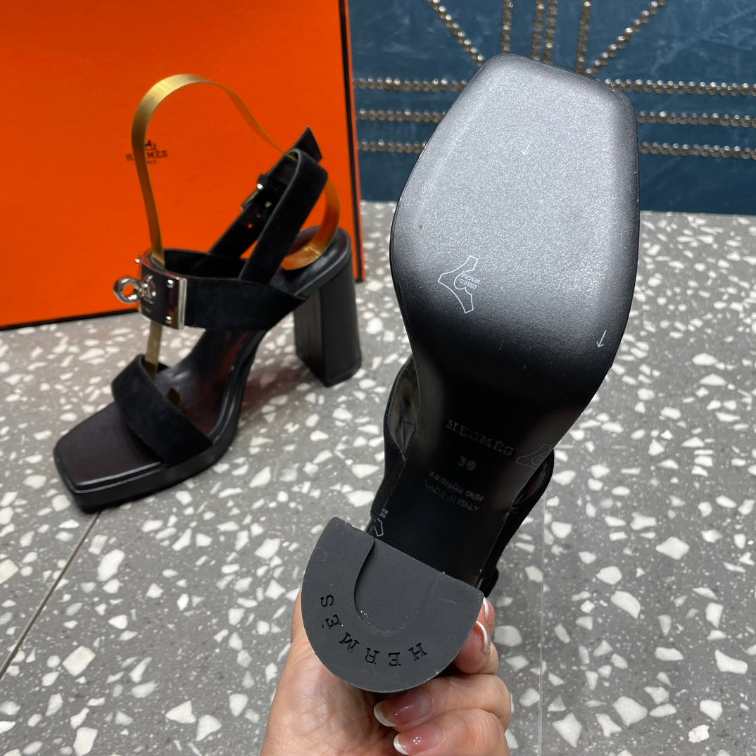 ILONA SANDAL 95 BLACK SUEDE - 35