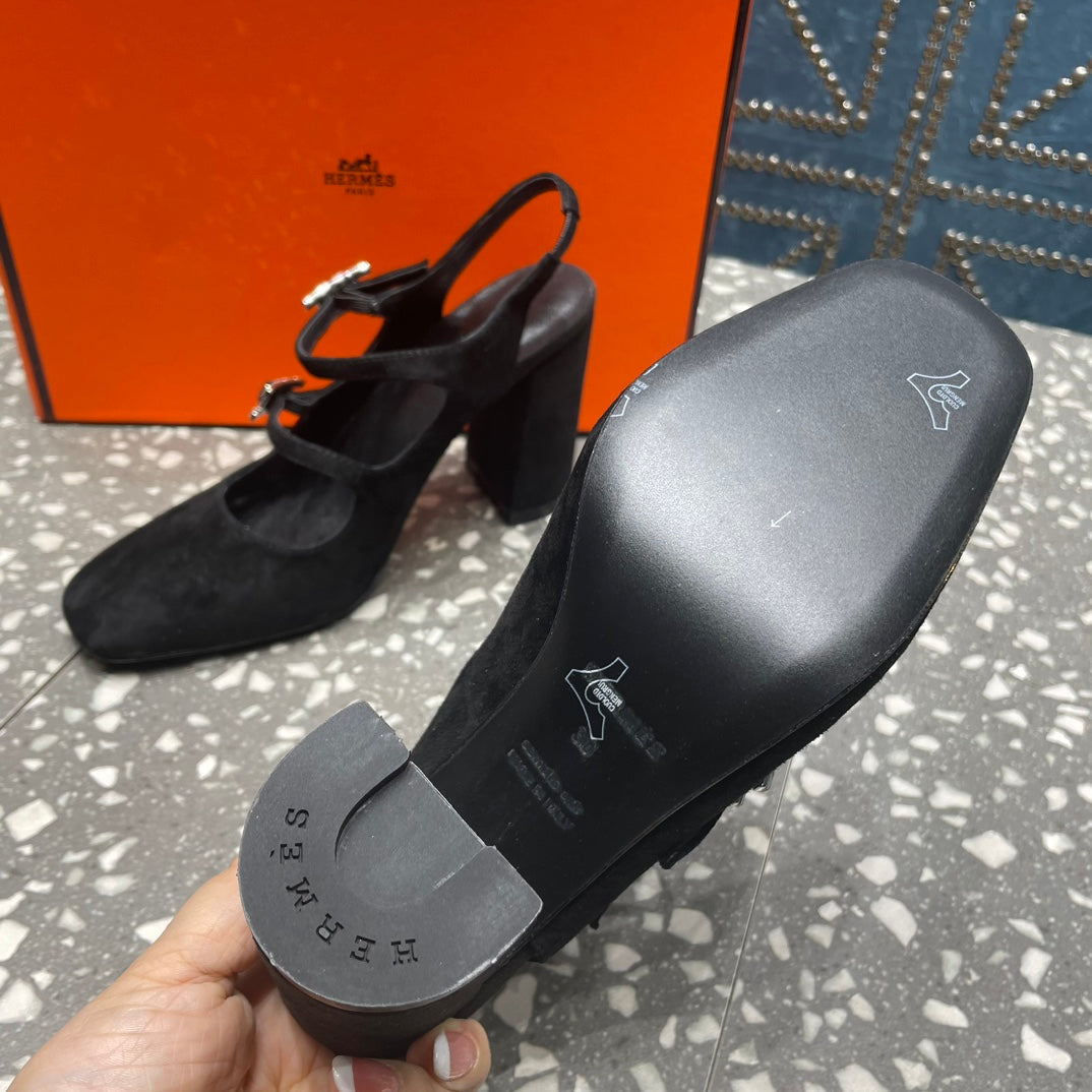 JACKIE 80 MM PUMP IN BLACK SUEDE - 35