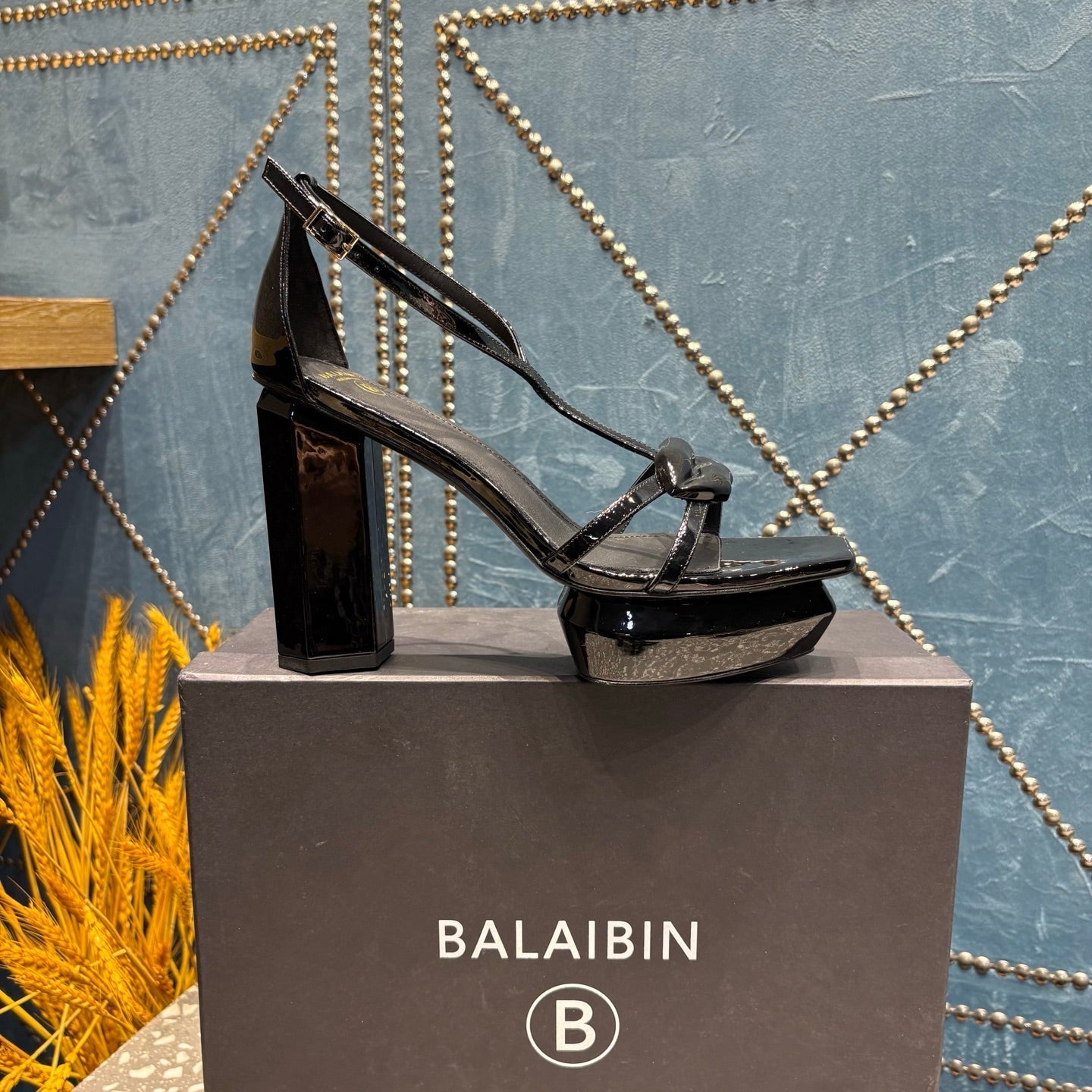 БОСОНІЖКИ НА ВИСОКИХ ПІДБОРАХ BALMAIN 26S 105 ММ З ЧОРНОЇ ТЕЛЯЧОЇ ШКІРИ СТИЛЬ 8