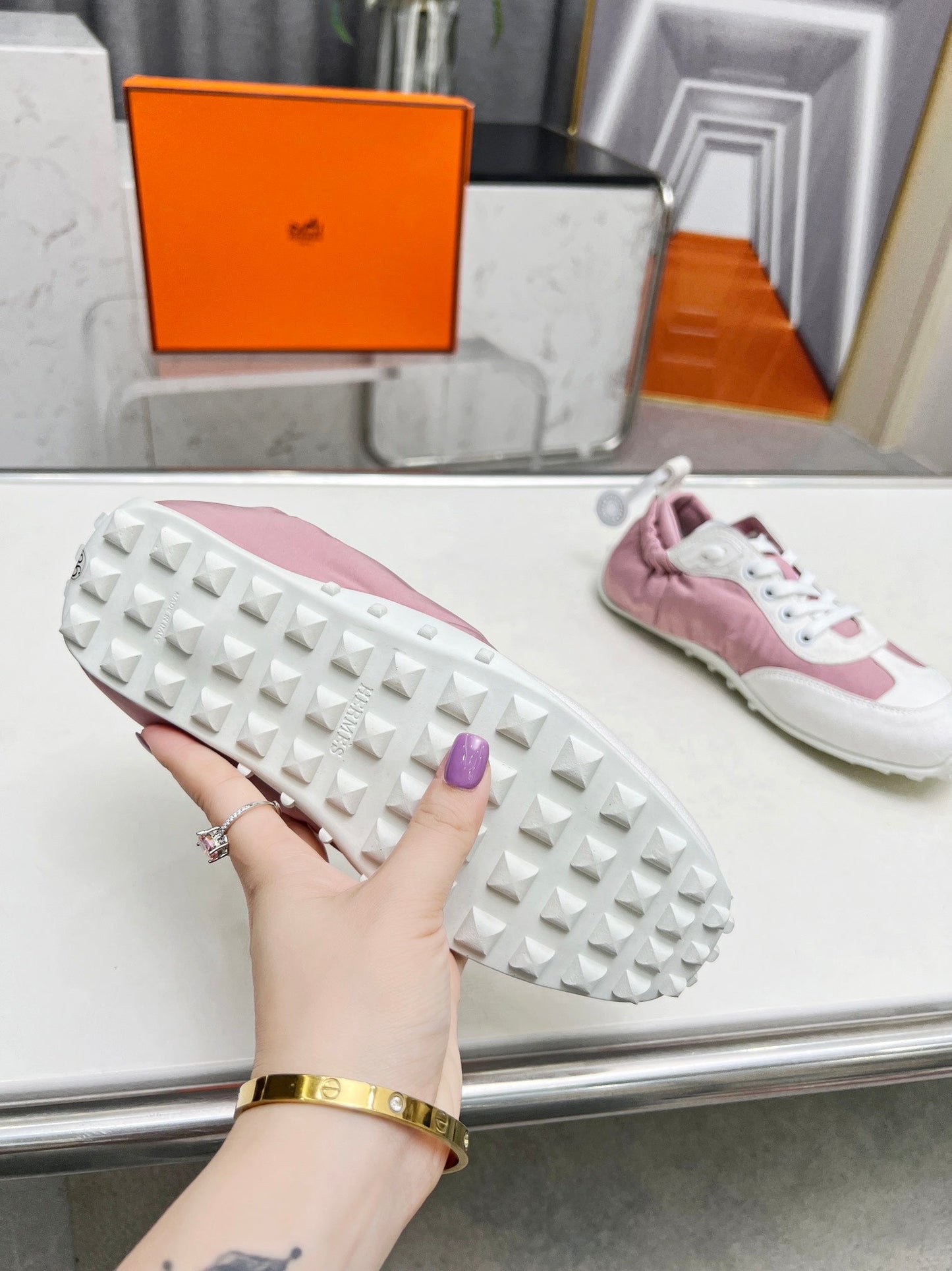 SKATEBOARD SHOES LIGHT PINK MIX WHITE SUEDE - 35