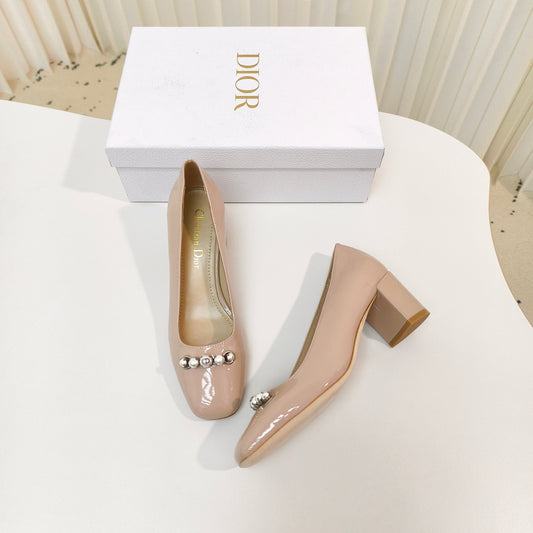DIOR HIGH HEEL 55 MM 25S IN BEIGE LAMBSKIN PEARL DETAILING - 34