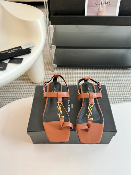 SL CASSANDRA ONE SANDAL FLAT CIDER CALFSKIN - 34