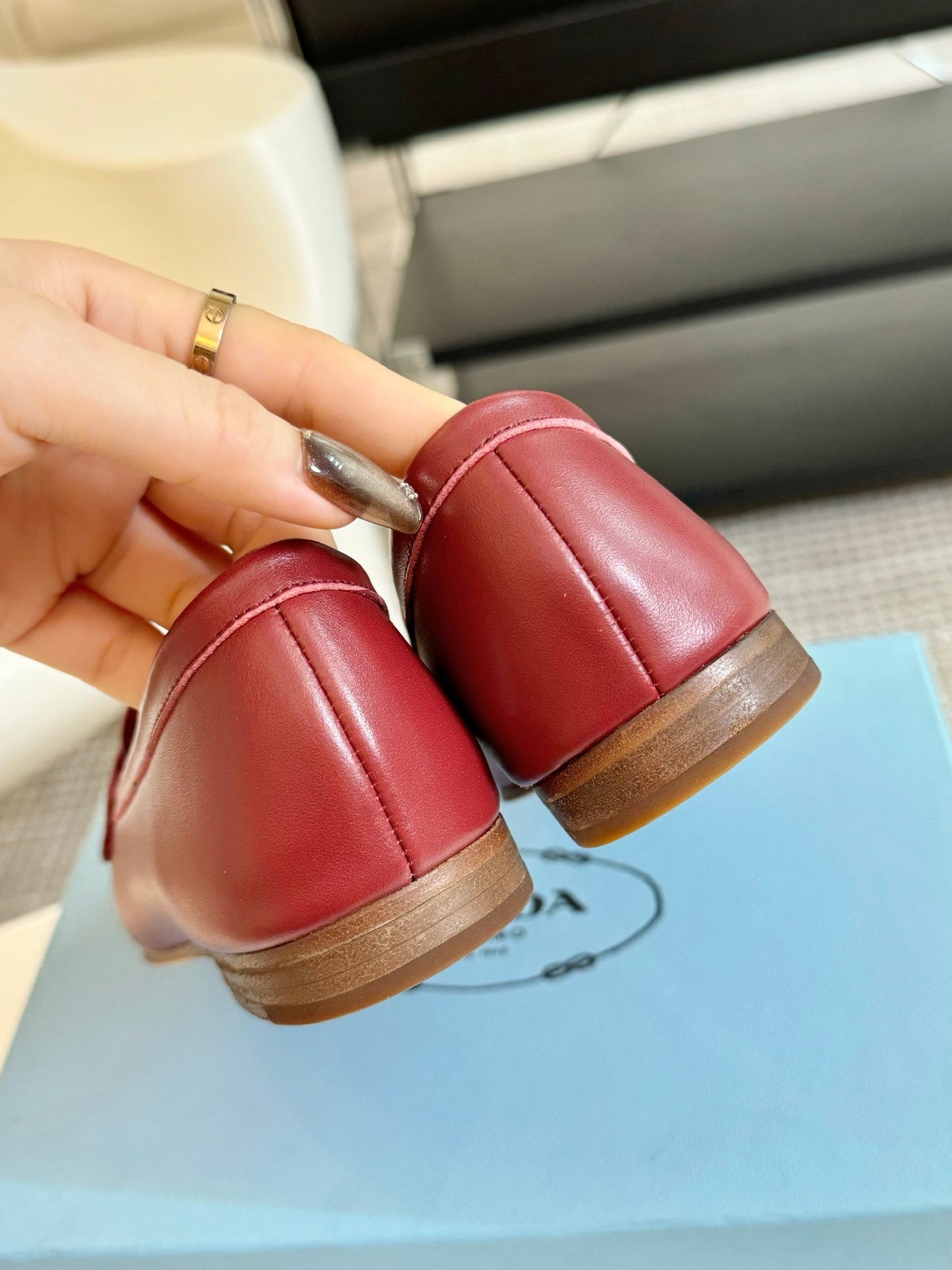 PRA LOAFERS CHERRY CALFSKIN - 35