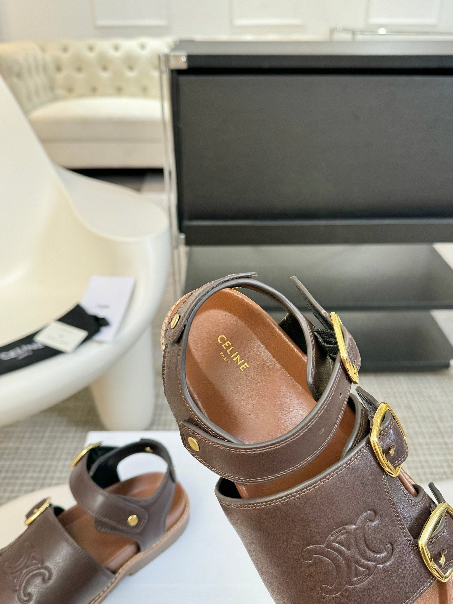 MINO SANDAL IN CHOCOLATE BROWN CALFSKIN - 35