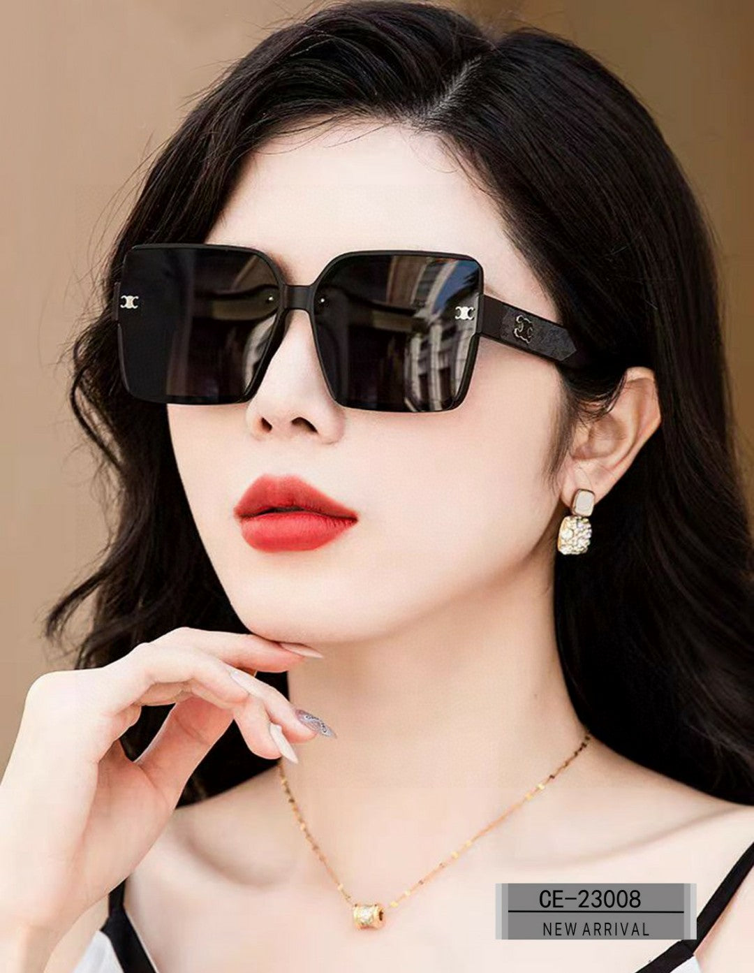 TRIOMPHE SUNGLASS 23008 IN ACETATE - Ivory/Grey Smoke