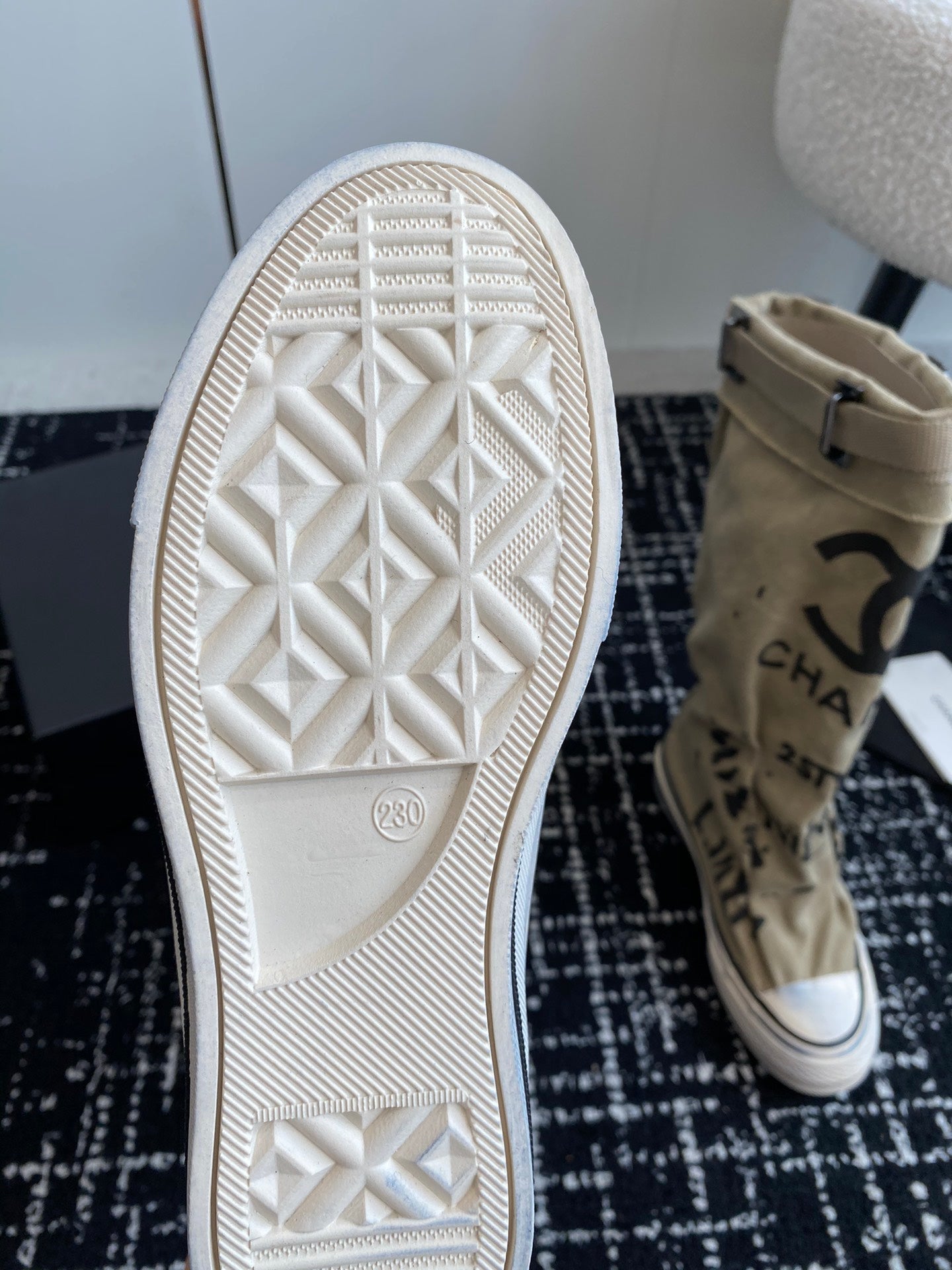 HIGH BOOTS IN TORTILLA BROWN CANVAS - 35