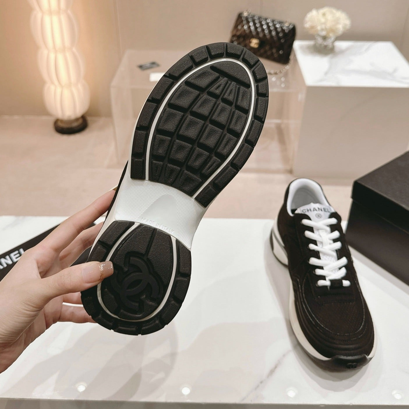 Women's Black White Sneaker Breathable mesh - 35