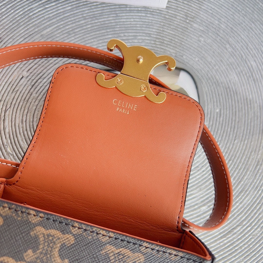 CL BELT MONOGRAM BROWN BAG TRIOMPHE 25 MM BELT TRIOMPHE ORANGE CALFSKIN - 30