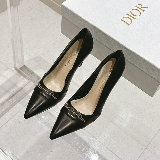 MY DD 25S POINTED TOE PUMP 50MM IN BLACK CALFSKIN - 34