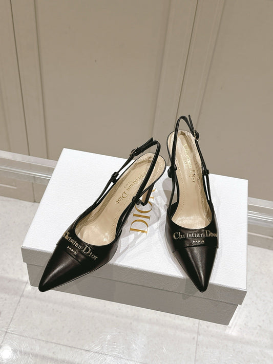 MY DD 25S SLINGBACK PUMP 50MM IN BLACK CALFSKIN - 34