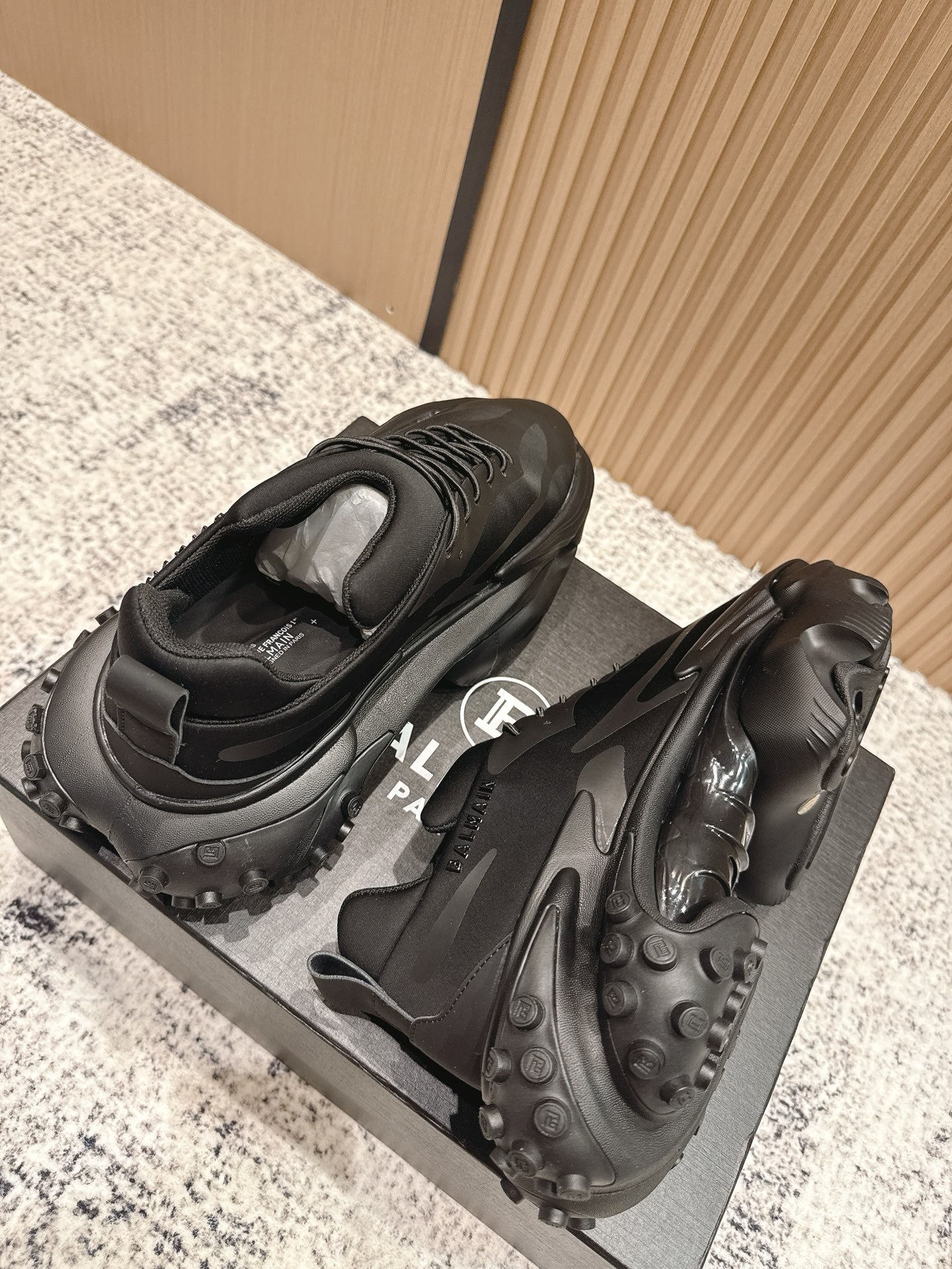 КРОСІВКИ BALMAIN 26S 60 ММ З ЧОРНОЇ ТЕЛЯЧОЇ ШКІРИ