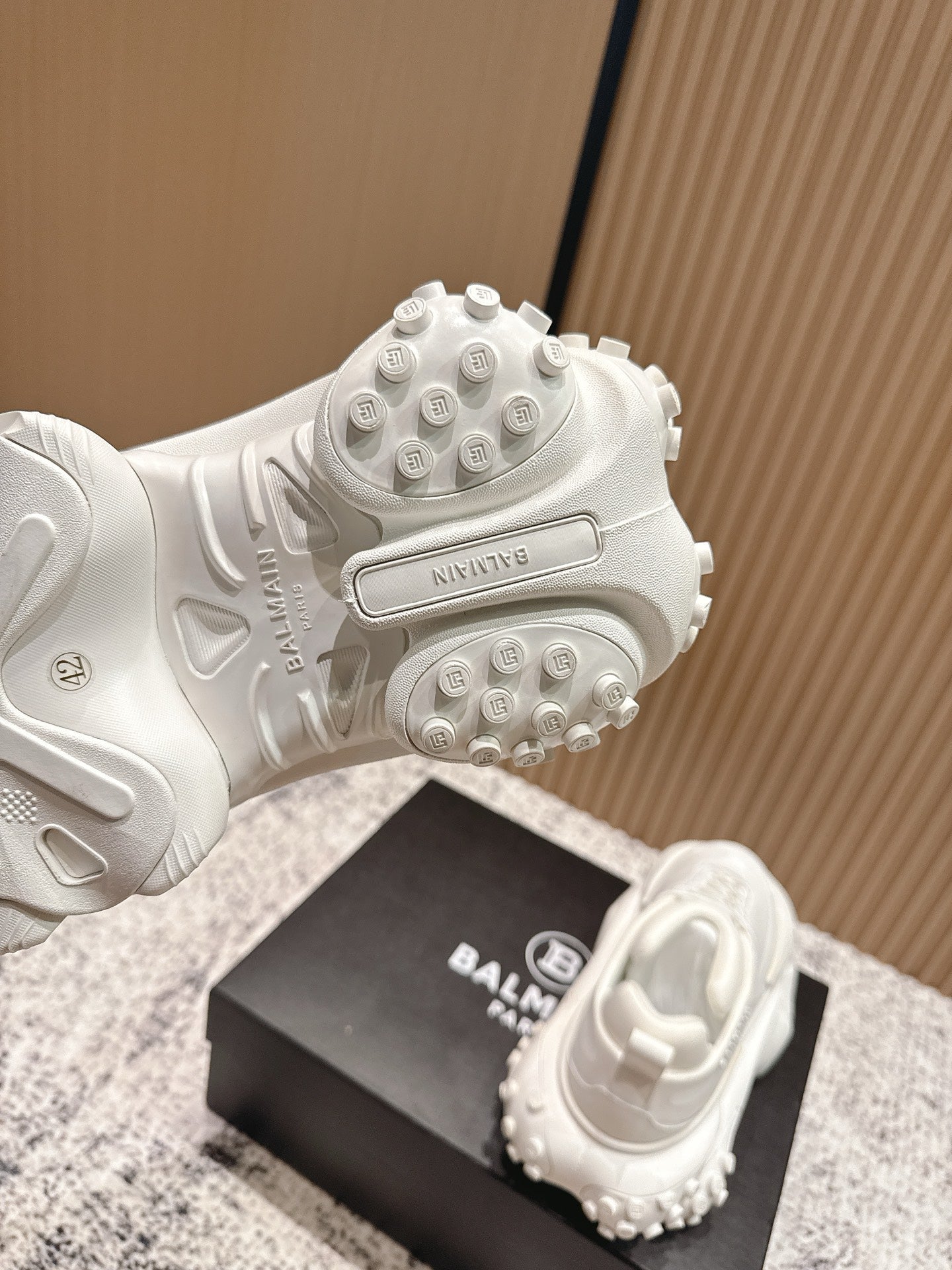 КРОСІВКИ BALMAIN 26S 60 ММ З БІЛОЇ ТЕЛЯЧОЇ ШКІРИ