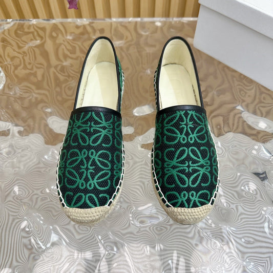 LW GREEN ANAGRAM ESPADRILLE LOAFER BLACK LINEN - 35